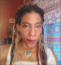 A portrait of braided
woman